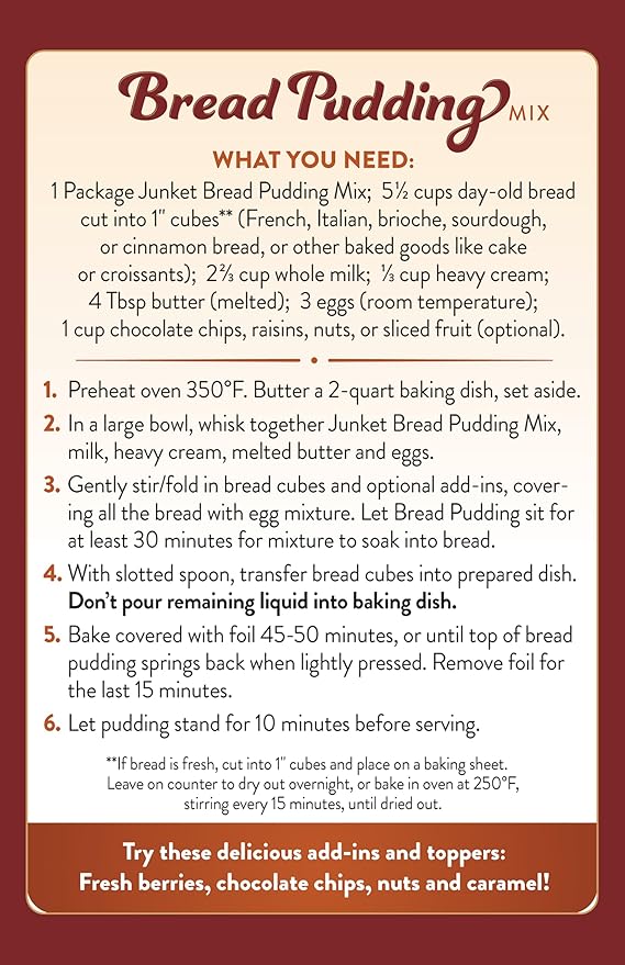 Junket Cinnamon Bread Pudding Mix 5 oz (Pack of 12)