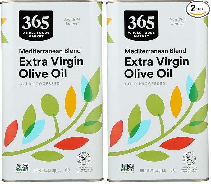 365 by Whole Foods Market Extra Virgin Mediterranean Olive Oil 101.4 Fl Oz (Pack of 2)