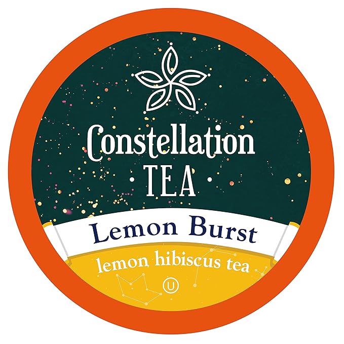 Constellation Tea Lemon Hibiscus Tea Pods Compatible with K Cup Brewers Including 2.0 (Lemon Burst) 40 Count