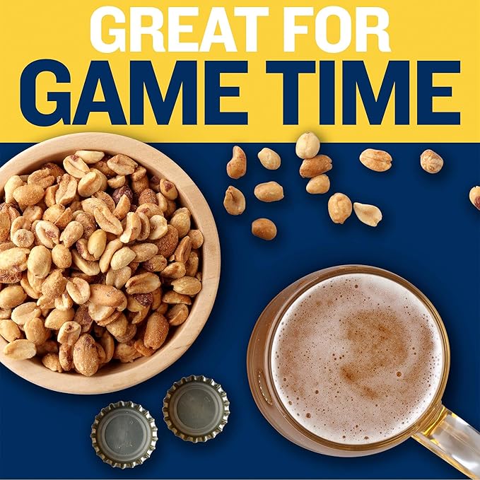 PLANTERS Peanuts Lightly Salted Peanuts Dry Roasted Snacks for Adults (6 ct Pack 2.2 lb Containers)