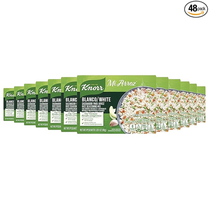 Knorr Mi Arroz Rice Seasoning Mix Add Authentic Flavor To Any Dish White Delicious Homemade Flavor in Our Seasonings 1.69 oz 4 Count Pack of 12