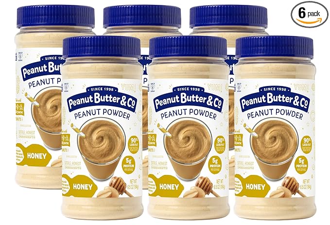 Peanut Butter &amp Co. Powdered Peanut Protein Gluten Free Honey 6.5 Ounce Jars 6 Count