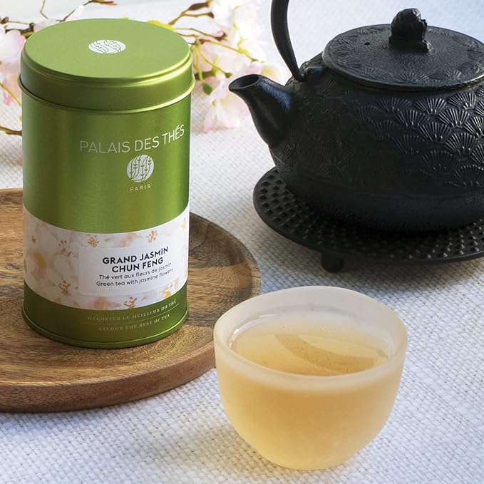 Palais des Thés - Grand Jasmine Chun Feng - Jasmine Green Tea - Premium Loose Leaf Serves 20-25 Cups - 3.5oz Tin