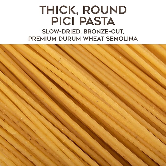 Morelli Pici Pasta Noodles - Premium Egg Pasta With Black Truffle Made in Italy Imported Italian Gourmet Food Handmade With Durum Wheat Semolina - 8.8 oz (250 gr) - Pack of 2