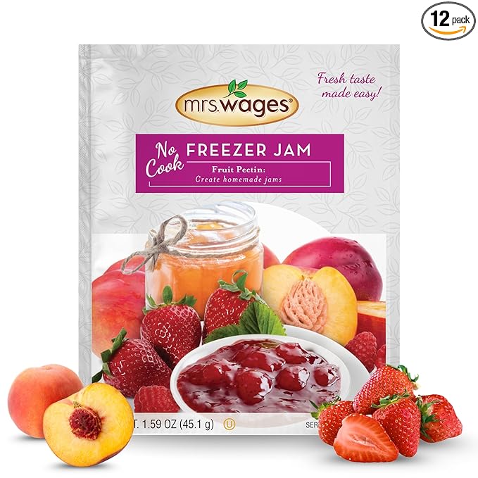 Mrs. Wages No Cook Freezer Jam | Fruit Pectin | Easy-To-Use | Fast Results | Homemade Jelly Jams or Freezer Jams | 1.75 oz Packet (Value Pack of 12)