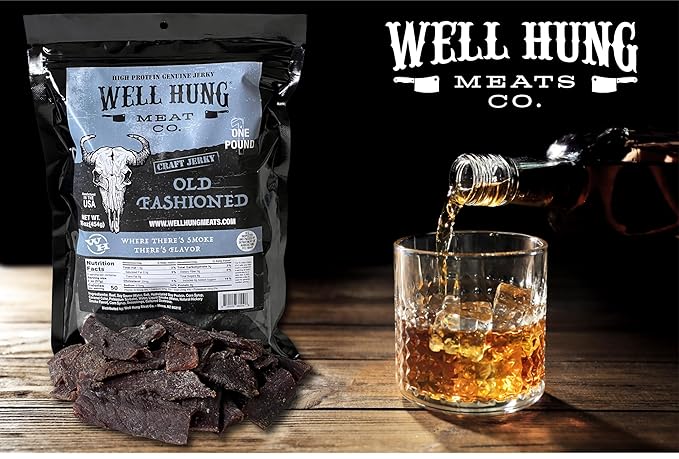 Well Hung Meats Old Fashioned Beef Jerky One Pound Resealable Craft Jerky Bag (16oz)