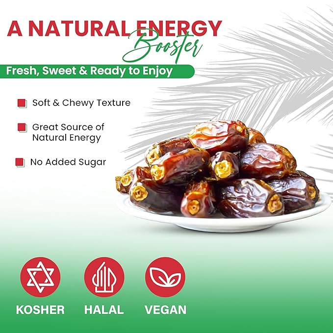 5 Pounds Of Dates Pitted (80oz) No Added Sugar Non GMO Kosher CertifiedHealthy Snack for Kids &amp Adults