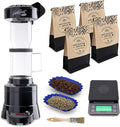 Coffee Roaster Bundle SR800 Glass Extension Tube Pour Over Digital Scale (4lbs) Sample Pack of Green Beans (2-Pack) Sample Trays Chaff Brush