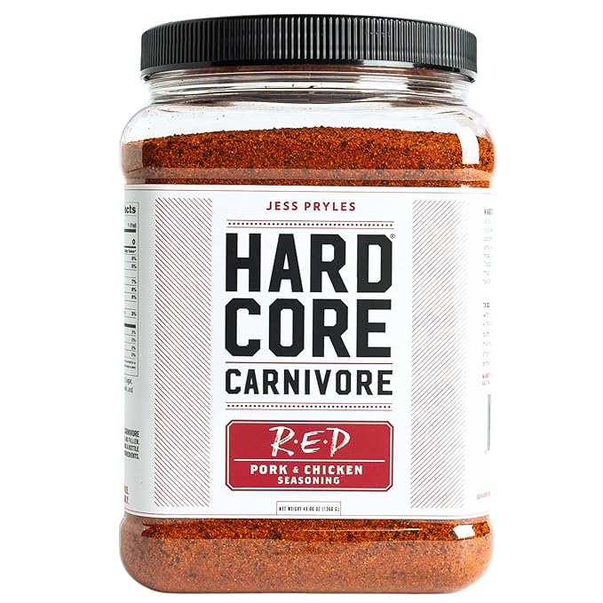 Hardcore Carnivore Red - All Purpose Seasoning (48 oz Mega Pack) Texas-Made for Pork Chicken BBQ Grilling and Smoking