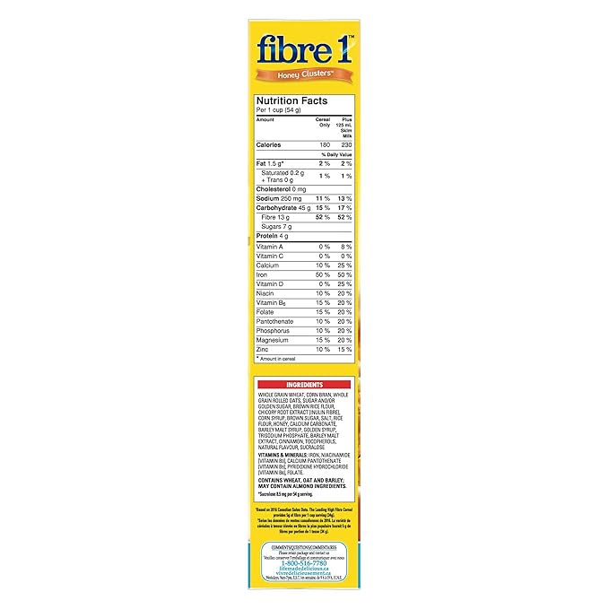 Fibre 1 Honey Cluster Cereal 425g/15oz.