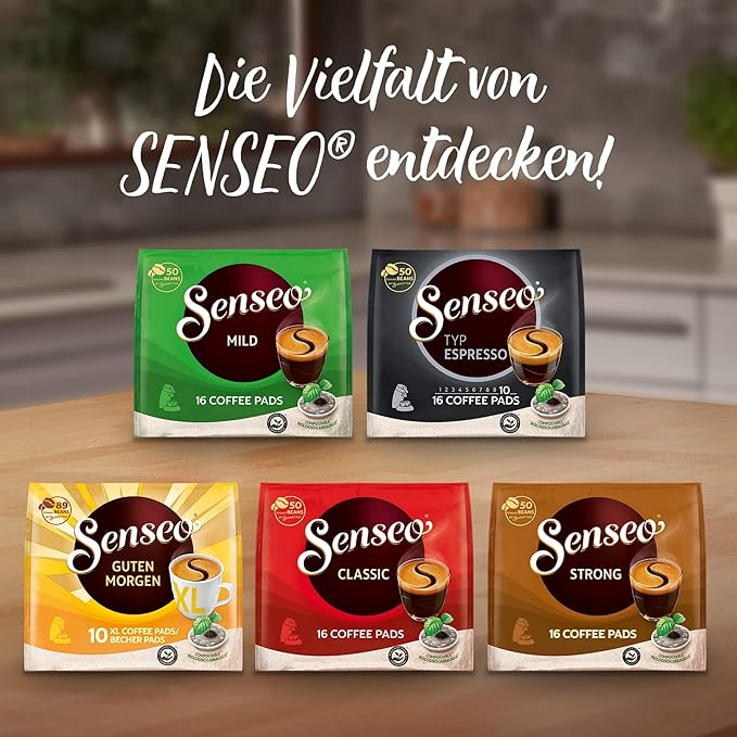 Senseo Decaf Coffee Pods 16 Count (Pack of 5) - Single Serve Coffee Pods Bulk Pack for Senseo Coffee Machine - Compostable Coffee Pods for Hot or Iced Decaffeinated Coffee Cold Brew Coffee