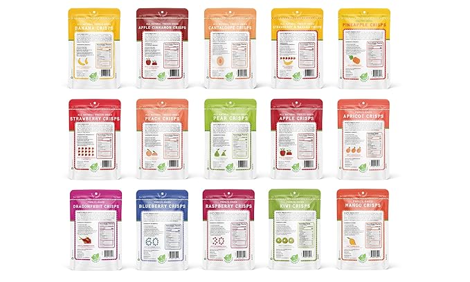 Nature’s Turn Freeze-Dried Fruit Crisps –Healthy Gluten-FreeCrispy &amp Delicious Plant-Based Snack Ideal for Cereal Smoothies School Lunches &amp On-the-Go Ultimate Variety Bags of 36(0.53