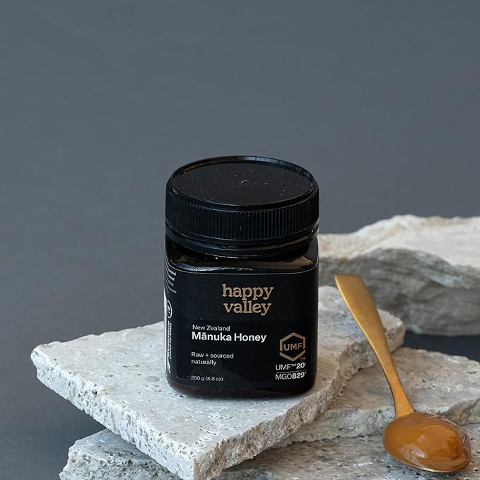 Happy Valley Manuka Honey - UMF 20+ (8.8oz 250g) - Certified Raw New Zealand Mānuka - UMF 20+ MGO 850+