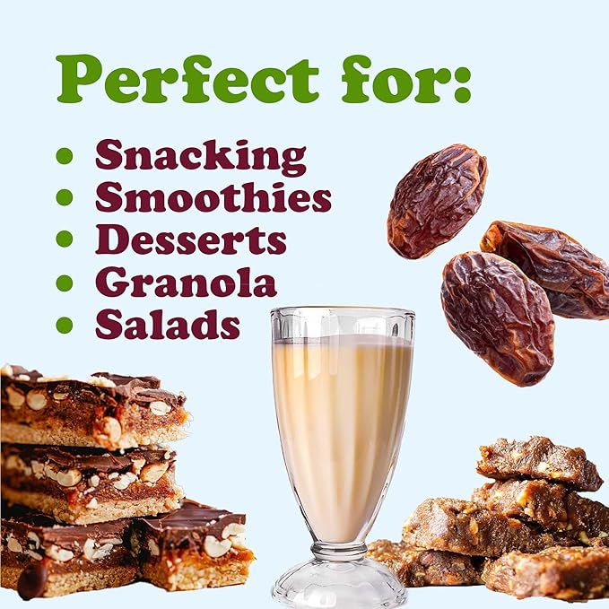 Food to Live Organic Medjool Dates 10 Pounds - Non-GMO Whole Dried Dated Pits Large Size Unsweetened Unsulphured Vegan Sirtfood Bulk. Good Source of Potassium Magnesium and Dietary Fiber.