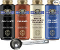 Ghirardelli Chocolate Caramel White Chocolate and Sea Salt Caramel Flavored Sauce 16 oz Bottles (Pack of 4) with Ghirardelli Stamped Barista Spoon