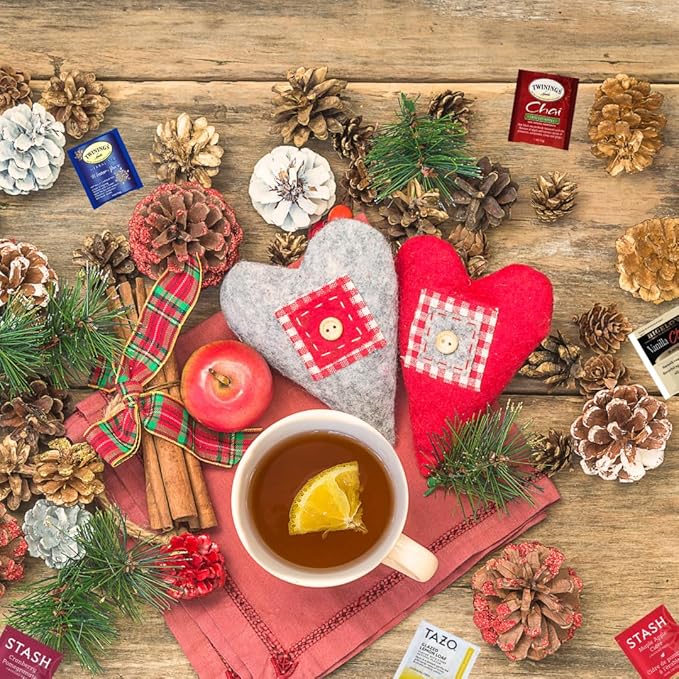 Fall Chai Tea Sampler - 56 Black Tea Bags Variety Pack with Pumpkin Spice Organic Chai Vanilla Caramel Chai &amp Tea Recipe eBook - Perfect Fall Tea Assortment in Gift Box (56pcs)