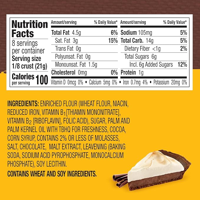 Keebler Ready Crust 9-Inch Chocolate Pie Crusts Premade Pie Crusts For Baking And No-Bake 12 ct