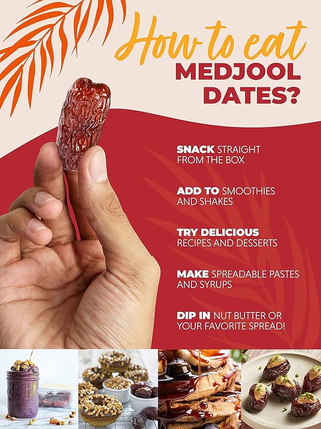 Natural Delights Medjool Dates Whole - Non-GMO Verified Fruit Good Source of Fiber &amp Potassium Naturally Sweet Snack for On-the-Go Large &amp Plump Dates - 12 oz Tub (Pack of 2)