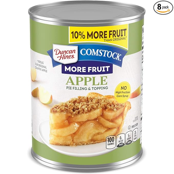 Duncan Hines Comstock More Fruit Apple Pie Filling and Topping 21 oz. (Pack of 8)