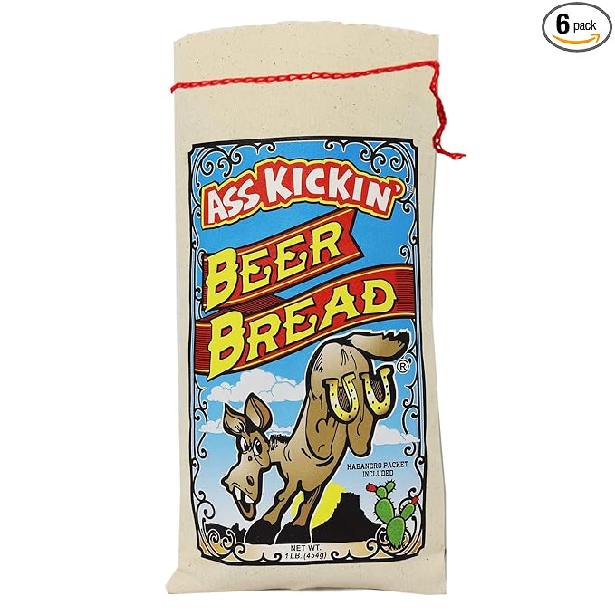 ASS KICKIN’ Beer Bread Mix -Premium Gourmet Gift-16 Ounces (Pack of 6)