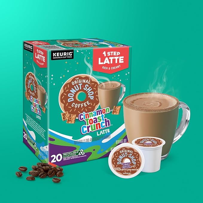 The Original Donut Shop Cinnamon Toast Crunch One-Step Latte Keurig Single Serve K-Cup Pods 20 Count