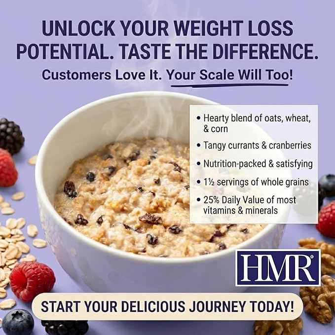 HMR Multigrain Hot Cereal – High Protein Oatmeal Alternative for Weight Loss | 10g Protein 220 Calories | Low Calorie Breakfast or Snack | Convenient Diet Meal | 18 Count