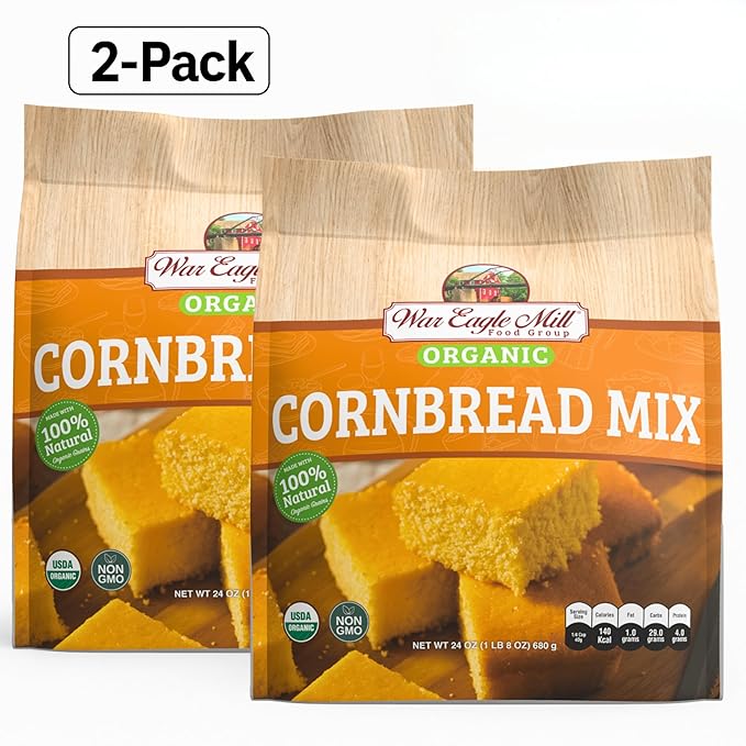War Eagle Mill Organic Yellow Cornbread Mix 2-pack (24 oz bags)