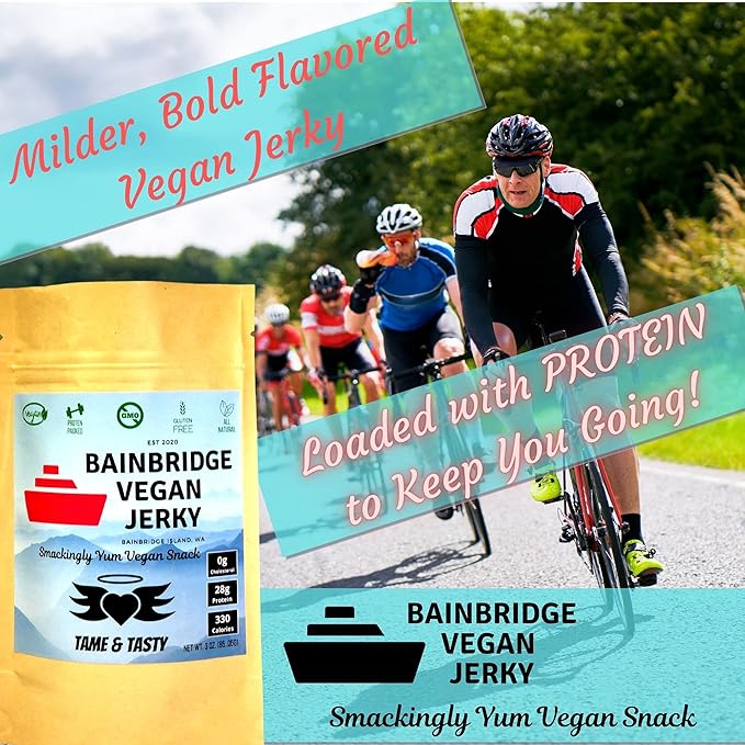 Bainbridge Vegan Jerky – Variety Pack: Tame &amp Tasty Lil' Heat Hibachi Beef Vegan Jerky Plant Based Snacks All Natural Non-GMO Gluten Free Vegan Meat/Vegetarian Jerky 3 oz (Pack of 3)