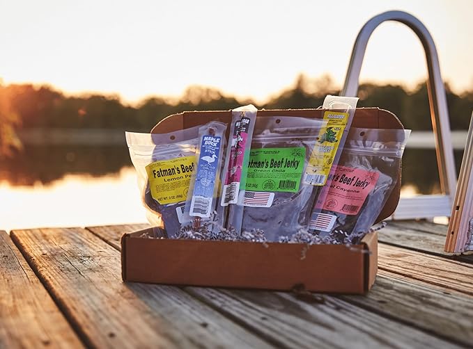 Jerky Dynasty Fatman's Beef Jerky &amp Buffalo Bob's Sticks Variety Pack - Zesty Lemon Pepper Smoky Green Chile &amp Fiery Habanero Flavors - Food Snacks Variety Pack For Adults - Tender Chewy Tex