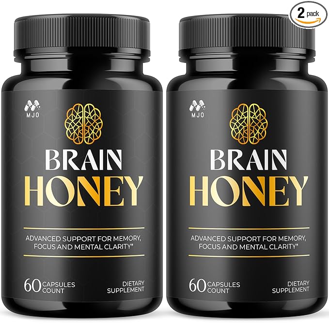 (2 Pack) Brain Honey Capsules Brain Honey Pills with All Natural Ingredients Advanced Overall Health and Wellness Vitamin Supplement Formula for Maximum Strength Multivitamins (120 Capsules)