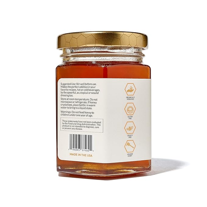 HoneyBeez Premium Raw Honey Infused with Hemp- 32mg per serving (Natural 8oz)