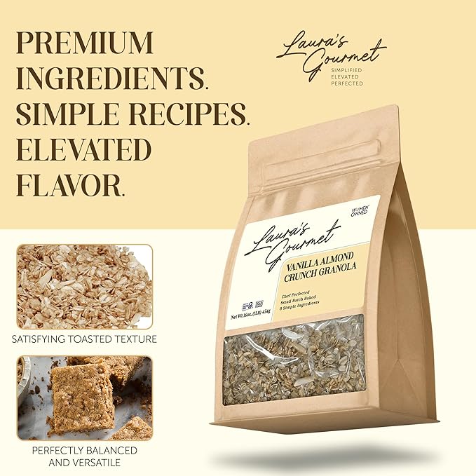 Laura's Gourmet Granola - Classic Variety Pack - Vanilla Almond Crunch Coconut Crunch BlueberryBliss Crunch