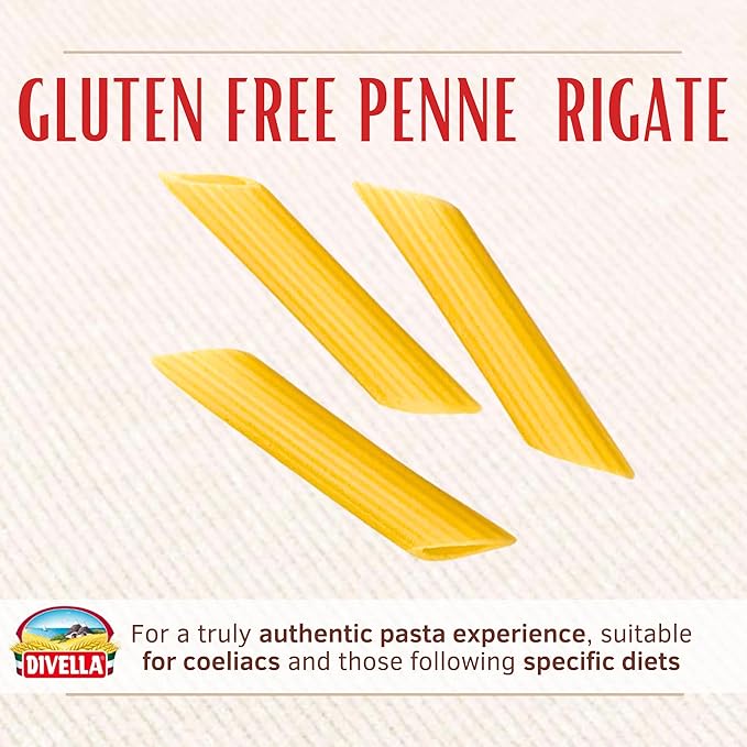 Divella Gluten Free Penne Pasta 16 oz. (Pack of 4) - Authentic Italian Gluten Free Pasta Penne Rigate Made with Maize and Rice Flour Perfect 'Al Dente' Texture for Every Dish