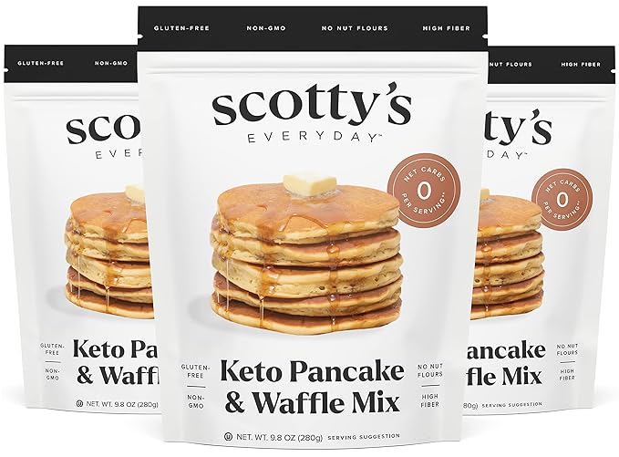 Keto Pancake &amp Waffle 1g Carb Mix 9.8oz 3-Pack and Allulose &amp Monk Fruit Zero Calorie Sugar Replacement 4lb Bundle