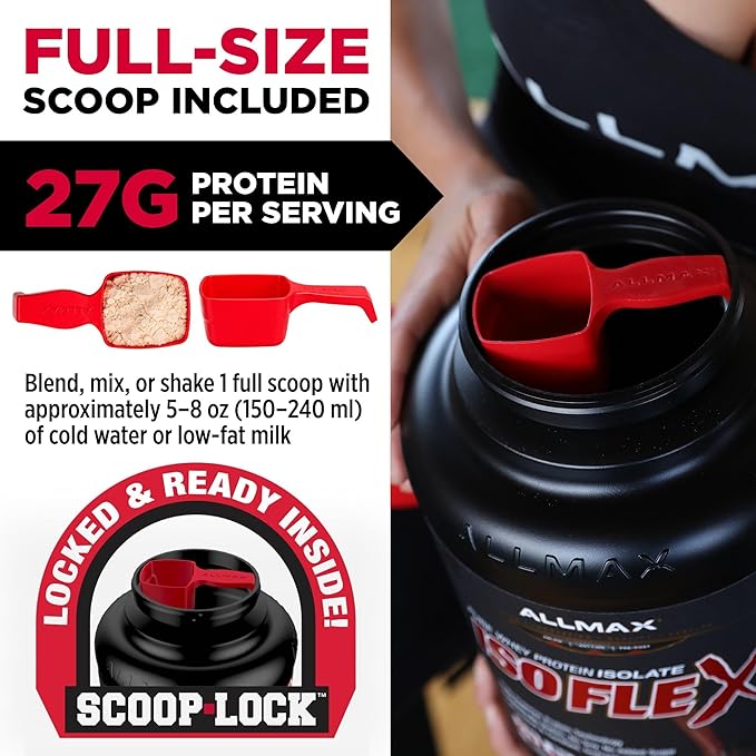 ALLMAX ISOFLEX Pure Whey Isolate Protein Powder - Gluten Free Low Lactose Sugar-Free - High-Protein Clean Keto-Friendly for Pre Post Workout Supplement for Women and Men | Chocolate Mint 2lb