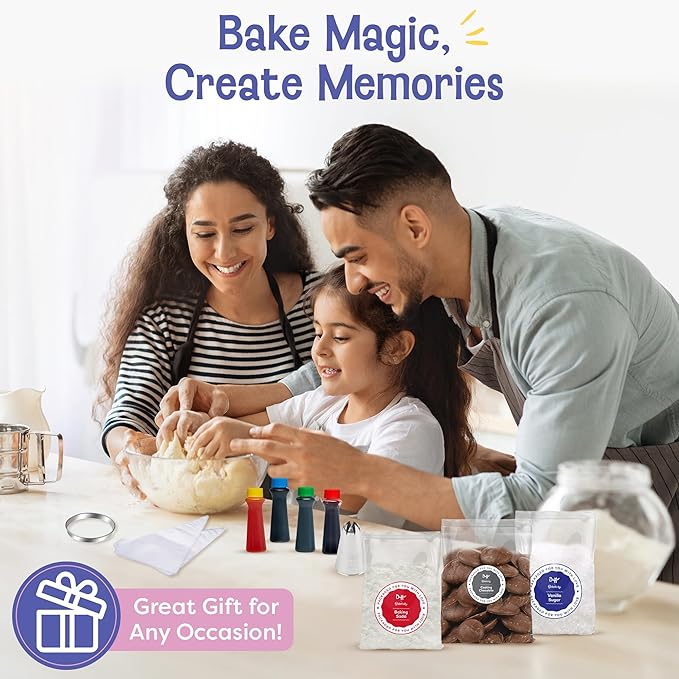 Baketivity x Duff Goldman Unicorn Cookies - Kids Baking Kit - Cooking Kits with Premeasured Ingredients Decorating Supplies STEM Activities - Kids Baking Sets for Girls Boys Ages 6-12