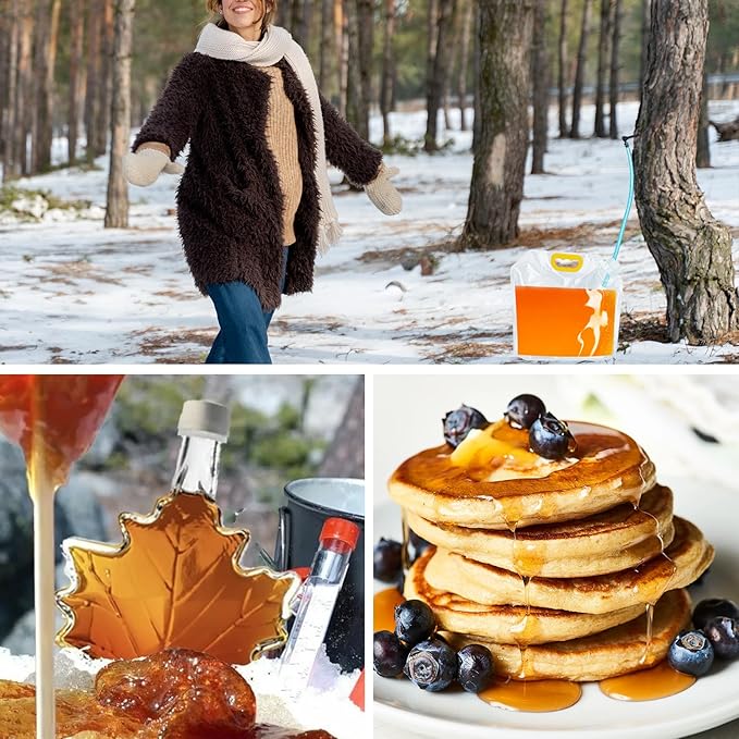 NICENEEDED 10 Sets Maple Syrup Tapping Kit Include 10 Taps 10 Pcs Tubing 10 Pcs Filters 5 Pcs 5L Bags Maple Tree Tapping Kit for Maple Birch Syrup Collection Supplies