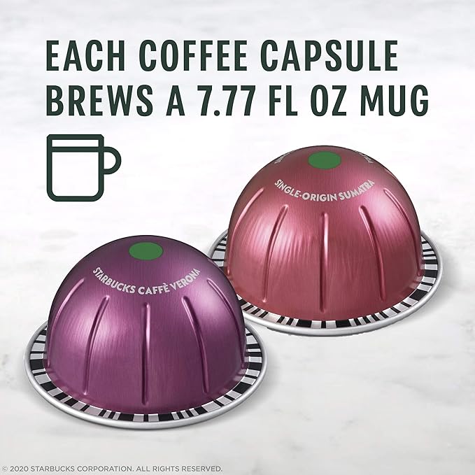 Starbucks by Nespresso Vertuo Dark Roast Variety Pack Coffee 32-count Coffee Pods Brews 7.8 oz.