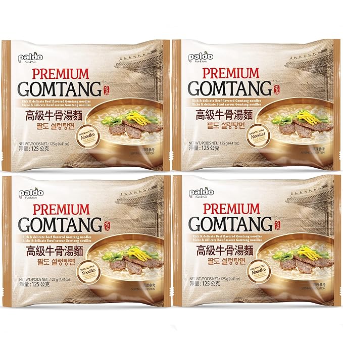 Paldo Premium Gomtang Noodle 500g 4.41oz (Pack of 4)