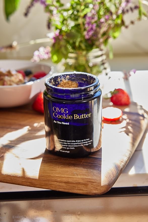 KROMA. OMG Cookie Butter (10.2 Oz) Gluten Free Vegan Snacks Nut Butter Spread Made with Raw Almond Butter Coconut Butter Chocho Plant Protein Powder Omega Rich Fats Dairy Free Protein Dessert
