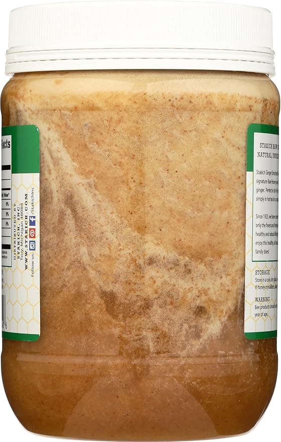 Stakich Ginger Enriched Raw Honey - Pure Unprocessed (40 Ounce)