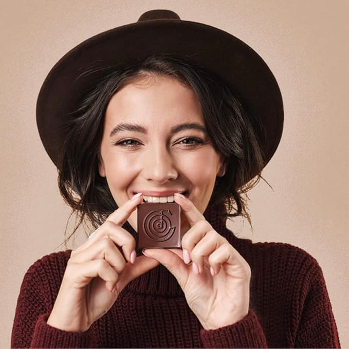 The Good Chocolate - Keto Dark Chocolate Coffee Squares Zero Sugar Lower Net Carb Snack Lower Calorie Vegan Chocolate Candy 24 Square Family Pack