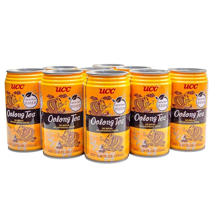 UCC Japanese Oolong Tea Drink 11.1-Ounce Cans Pack of 24 No Sugar No Artificial Flavors or Coloring Refreshing Canned Beverage Authentic Taste Perfect Healthy Drink