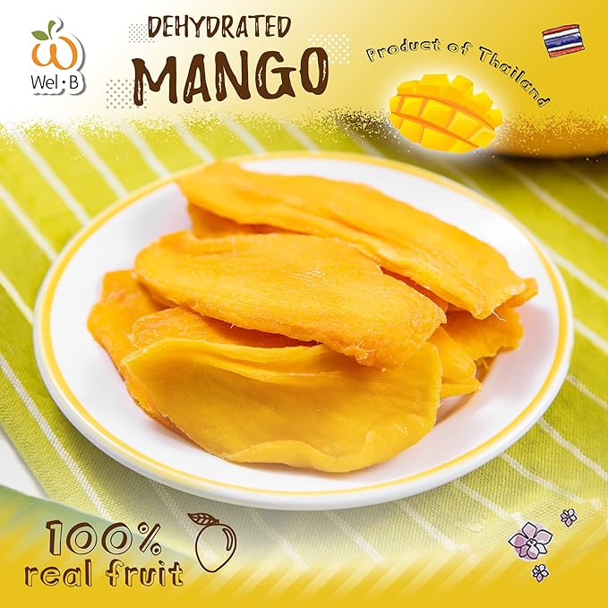 Wel-B Freeze Dried Fruit Snack Fresh Mango Freeze Dried to a Crispy Texture While Retaining Natural Flavor and Nutrition Great Snacks for Kids and Adults No Added Sugar or Preservatives (6 Bags 75