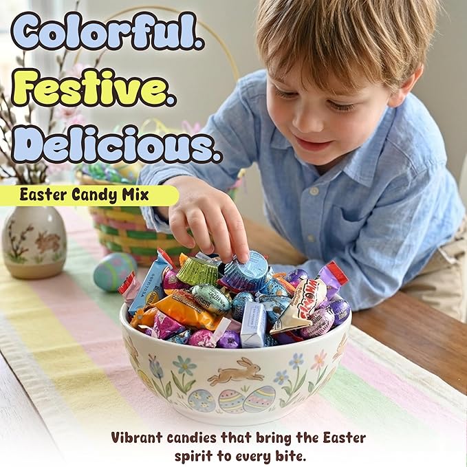 Easter Candy Mix - 4LB Ultimate Spring Assortment of Sweets &amp Chocolates | Ideal for Easter Baskets Egg Hunts Spring Celebrations Pastel Candy Mix and Seasonal Gifts