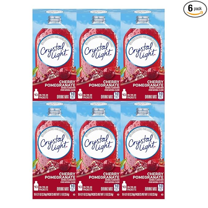 Crystal Light On The Go Cherry Pomegranate Ice Drink Mix 10-Packet Box (Pack of 6)