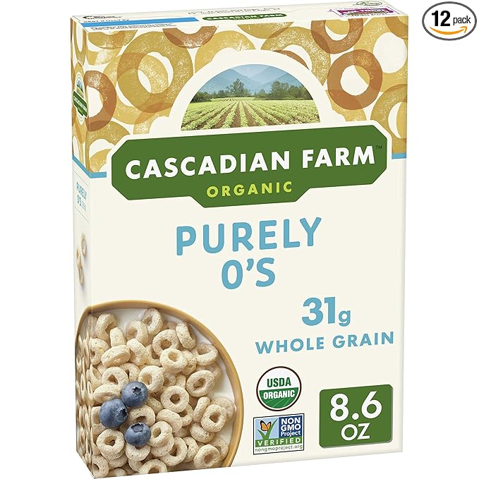 Cascadian Farm Organic Purely O's Cereal 8.6 oz (Pack of 12)