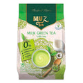 MuzTea Instant Milk Green Tea Powder Mix 3 in 1 With Green Tea Coconut Flower Sugar Creamer From Selected Low Fat Milk Powder 15 Sachets (Milk Green Tea)