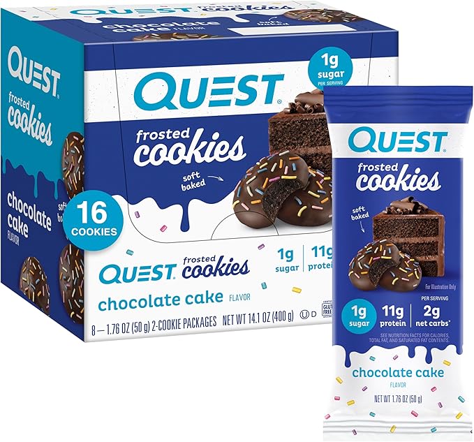 Quest Nutrition High Protein Peanut Butter Cups 12 Count &amp Chocolate Cake Frosted Cookies Twin Pack Gluten Free