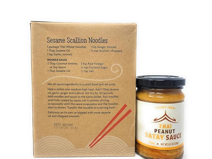 Trader Joe's Thai Wheat Noodles &amp Peanut Satay Sauce Meal Kit